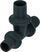 Tee lidhës Tece PPSU 730511, 20 x 20 x 16mm, i zi