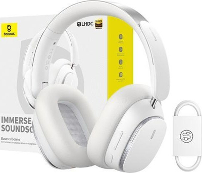 Kufje pa tela Baseus H1 Pro, Bluetooth, me anulim zhurme hibrid 48 dB, të bardha