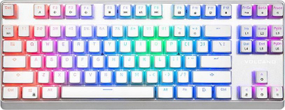 Tastierë mekanike MODECOM Volcano Lanparty RGB Pudding, TKL, me kabllo, e bardhë