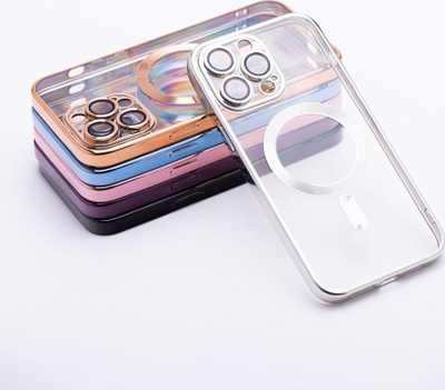 Kllapë silikoni Electro Mag për iPhone 16 Plus, MagSafe, transparente argjendtë
