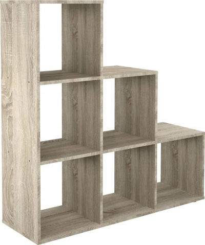 Ndarës dhome FMD Room Divider, 6 kuba, formë shkalle, dru sand oak
