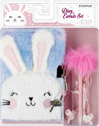 Ditar me çelës STARPAK 526044 Plush Rabbit, me pelush, për kalamaj, shumëngjyrësh