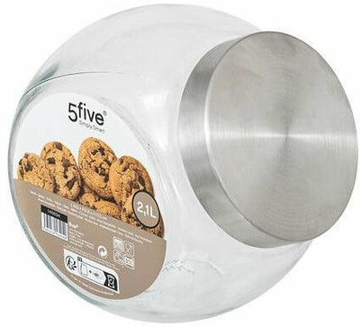 Kavanoz qelqi 5five, 2.1L, kapak inoksi, transparent