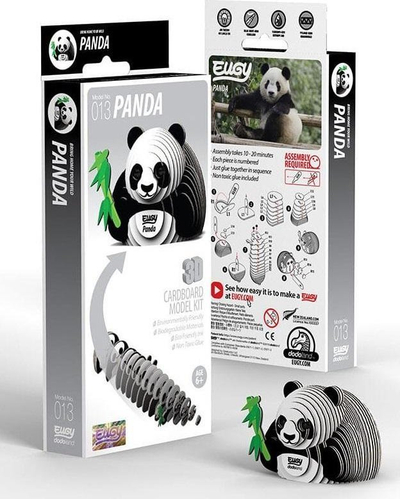 Puzzle 3D Eugy Panda, 28 copa, lodër për me mësu, shumëngjyrësh