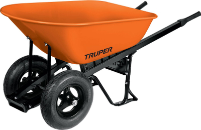 Karrocë pune Truper Trolley, 120L, 2 rrota pneumatike, portokalli