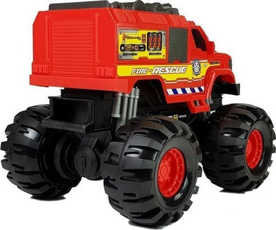 Kamion zjarrfikës lodër Leantoys Monster, me telekomandë, shkallë 1:8, i kuq