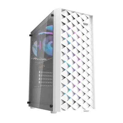 Kasa PC Darkflash DK351, ATX mid tower, xham i temperuar, e bardhë