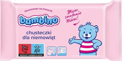 Letra të lagështa Bambino, 63 copë