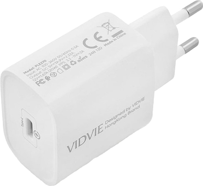 Karikues udhëtimi VIDVIE PLE270, 20W 3A, 1x Type C, i bardhë