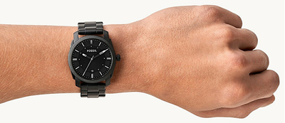 Orë për meshkuj Fossil Machine FS4775, e zezë