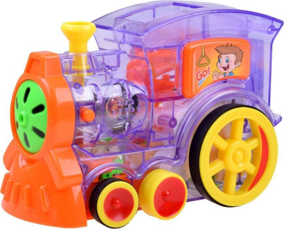 Lodër tren Jokomisiada Domino Locomotive, 80 copë, me tulla domino, shumëngjyrëshe