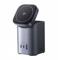 Karikues Ugreen X555 2 në 1, 65W GaN, 2x USB C 1x USB A Qi2 15W, i zi