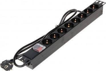 Prizë rack Delta PD-8/RACK-N, 8x Schuko, 19" 1U, 4000W