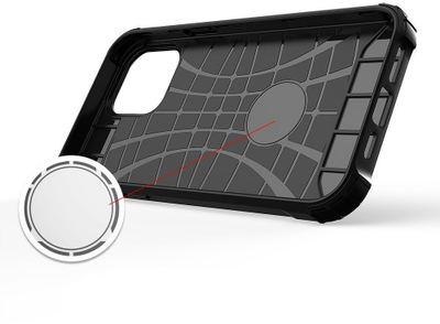 Mbështjellës Hybrid Armor për Apple iPhone 13 Pro, dy-shtresor, TPU dhe polikarbonat, i zi