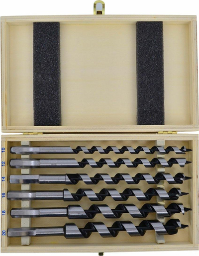 Set shpuese për dru AWTools WOOD AUGER, 6 copë, diametër 10–20 mm, gjatësi 230 mm
