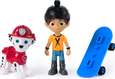 Set figurina Paw Patrol Marshall dhe Daring Danny X, me skateboard, për kalamaj 3+