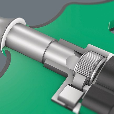 Çelës ratchet Wera Series 400, 1/4", 45mm, i zi jeshil