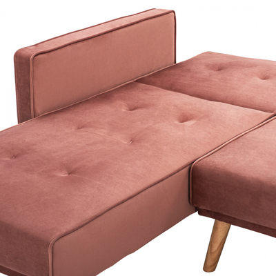 Kënd divan Talia HM3153.02, kadife, 267x153x85cm, rozë dusty