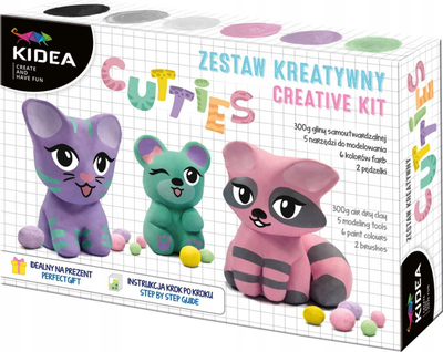 Set argjile vetëngurtësuese Derform KIDEA Teddy Bears, me mjete modelimi, shumëngjyrësh