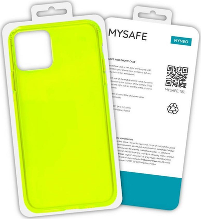 Futrollë telefoni MySafe MyNeo, për iPhone XR, silikoni, e verdhë neon