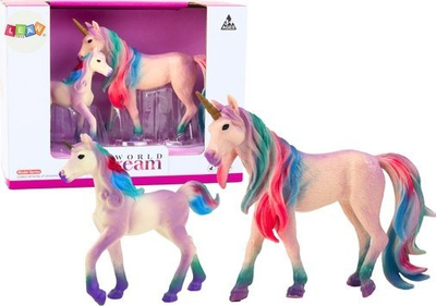 Set figurina unikorn Little Violet, 2 copë, plastikë, vjollcë