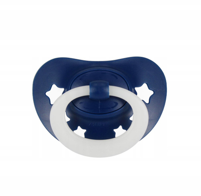 Biberon NUK Signature Night, 0–6m, silikon, set 2 copë, blu