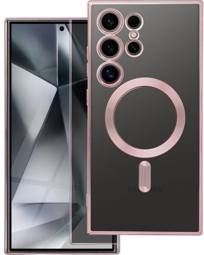 Kapak telefoni OEM ELECTRO MAG COVER për Samsung A17 Oppo A17k, MagSafe, transparent rozë