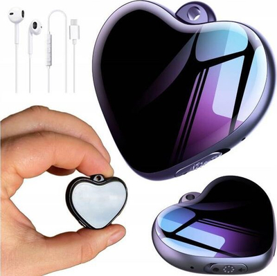 Regjistrues zëri Mbg Line Q66, 8GB, mini varëse zemre, i zi
