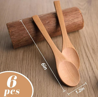 Lugë të vogla nga druri Bamboo Nrubi B1, 6 copë