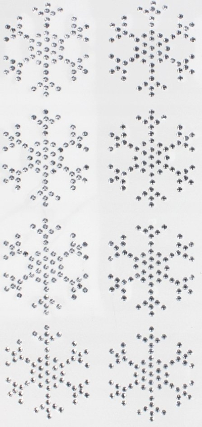 Ngjitës dekorativ Craft with Fun Crystal Snowflakes, vetëngjitës, në formë flok dëbore, shumëngjyrësh