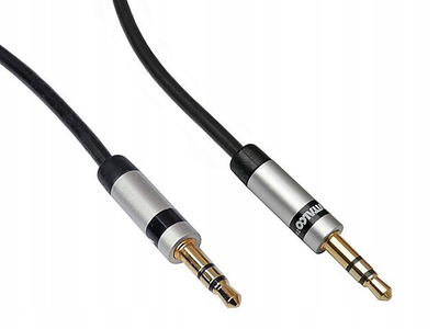 Kabëll audio HQ J-W3.5, 3.5mm stereo në 3.5mm, 1.5m, i zi