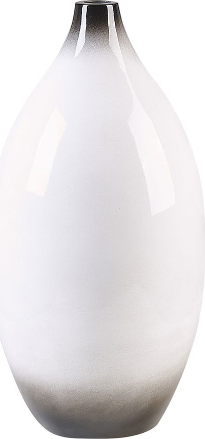 Vazo dekorative Beliani BAEZA, qeramike, 46 cm, e bardhë