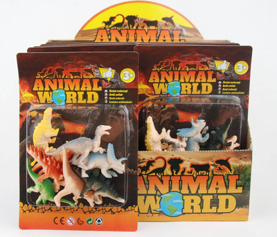 Lodër Animal World Dinosaurs On Blister 130-03071, set 12 copë, për kalamaj 3+