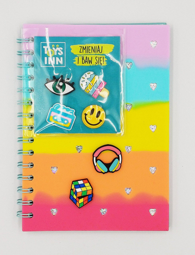Bllok shënimesh Stnux Notebook Multicolored Pins, A5, 80 fletë katrorë, shumëngjyrësh