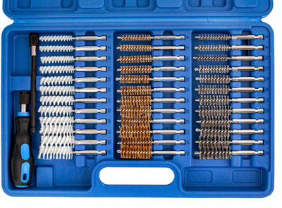 Set furçash për pastrimin e folesë së injektorëve, montim 1/4", me zgjatues