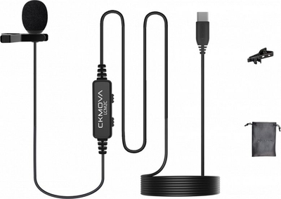 Mikrofon lavalier CKMOVA LCM2C, USB C, 6m, i zi
