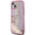 Mbrojtëse telefoni Guess Liquid Glitter Gold Stripes për iPhone 15 Plus 14 Plus 6.7", plastike, rozë