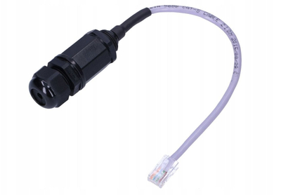Prizë rrjeti Extralink RJ45 IP67, Cat.5 UTP, kabllo 150mm, e zezë