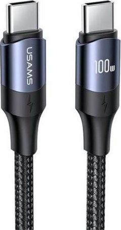Kabllo karikimi USAMS U71, USB-C në USB-C, 3 metra, 100W PD, e zezë