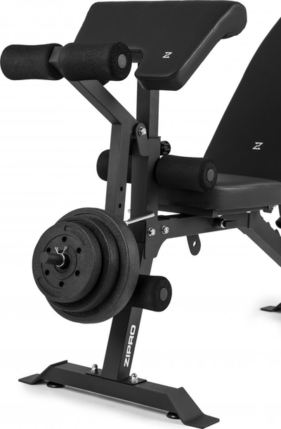 Stol fitnesi me mbajtëse Zipro Superset, 270kg, 164 x 56 x 116cm, i zi