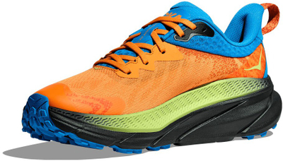 Машки планинарски патики HOKA Challenger 7 GTX, Gore-Tex, ѓон со амортизација, повеќебојна портокалова
