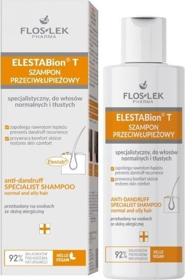Shampo kundër zbokthit FlosLek Pharma ElestaBion T, për flokë dhe lëkurë koke të yndyrshme, 150ml