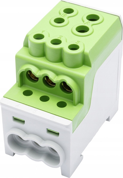 Bllok shpërndarës SIMET SIMBLOCK SDB 200, Al Cu, për 8 përçues, jeshil