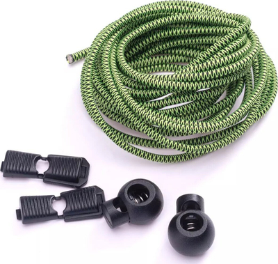 Lidhëse elastike Elbrus Quick Elastic Lace Kit, 150cm, set për këpucë, jeshile