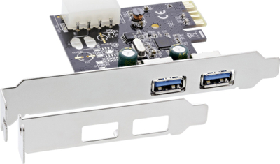 Kartë zgjerimi InLine 76666F, 2x USB 3.0, PCIe, e zezë
