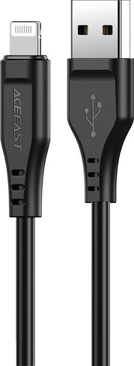 Kabllo karikimi Acefast USB A në Lightning, 1.2 m, 2.4 A, e zezë