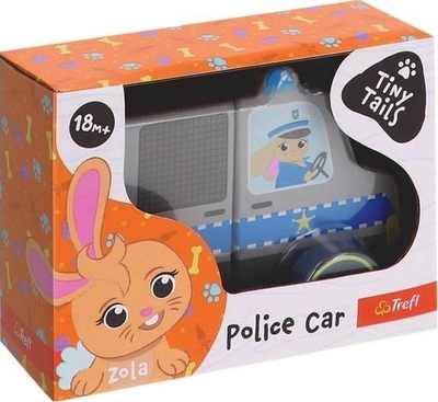 Lodër druri makinë policie Trefl Tiny Tails, me magnet