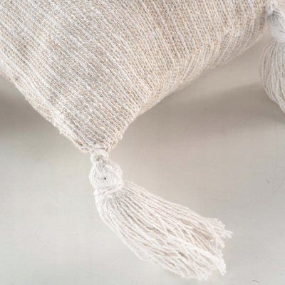Навлака за перница Douceur d’intérieur Cotton Pillowcase with Fringes, 40x40 cm, памук, беж