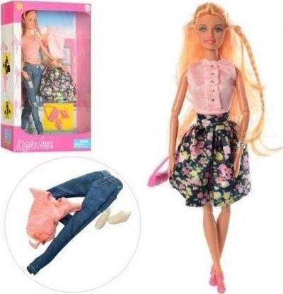 Kukull fashion Maksik Lalka, me roba e aksesorë për veshje, për kalamaj, shumëngjyrëshe