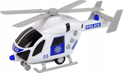 Lodër helikopter policie LEAN TOYS, drita dhe tinguj, plastikë, i bardhë